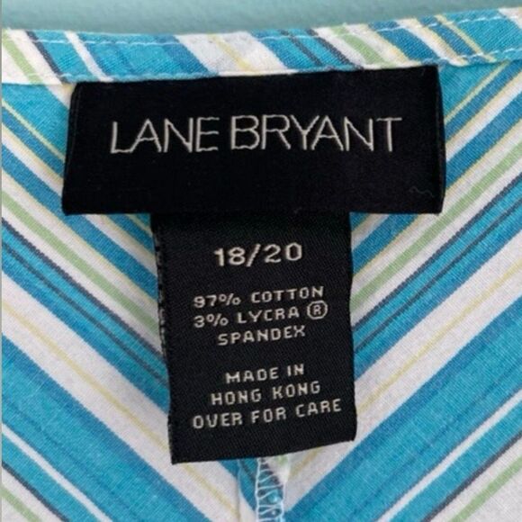 Lane Bryant Chevron Stripe Button Down Shirt Short Sleeve 18/20 - Picture 4 of 5